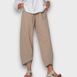 Neve – Leichte Sommerhose mit modernem Beinabschluss – Khaki