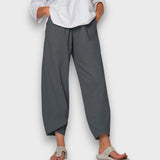 Neve – Leichte Sommerhose mit modernem Beinabschluss – Grau