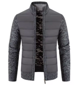Ethan Stehkragen Pullover – Langärmelige Herrenjacke – Dunkelgrau