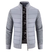 Ethan Stehkragen Pullover – Langärmelige Herrenjacke – Hellgrau