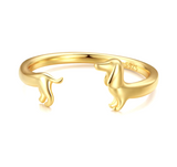 PEPI – Anpassbarer Dackel-Ring im stilvollen Wickel-Design – Gold