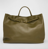 Luxuriöse vegane Leder Tote Bag – Große Handtasche mit Magnetverschluss – Grün