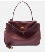 Luxuriöse vegane Leder Tote Bag – Burgundisch