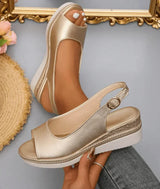 Ange | Elegante orthopädische Sandale für Damen – Gold