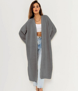 Damen Cardigan mit Offene Vorderseite | Lassig – Grau