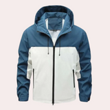 Lässige windjacke mit kapuze für herren – Blau