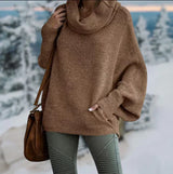 Ulrike - eleganter damen-schildkrötenpanzer-pullover – Braun