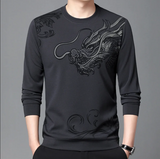 Bequemes herren-sweatshirt mit rundhalsausschnitt – Grau
