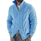 Hochwertige gestrickte herren-strickjacke – elegant und warm – Blau