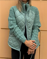 Tess – luxuriöse wattierte jacke – Salbeigrün