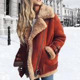 Lederjacke mit schnalle – Orange