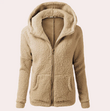 Yllva - damen-wintermantel mit kapuze, knöpfen und langem schnitt – Khaki