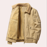 Warme bomberjacke für herren mit mehreren taschen – Khaki