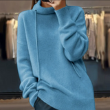 Sinaya - bequemer warmer damenpullover – Blau