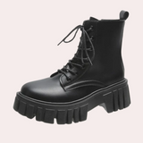 Venetia – damen-schnürstiefel mit robuster sohle – Schwarz