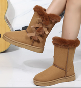 Remy - klassische schneestiefel mit fellfutter in der mitte der röhre rose & remy – Kaffee