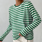 Gestreiftes langarmshirt von nachsommer – Grün