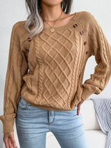 Ursa - sexy und modischer strickpullover für damen – Khaki