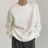 Audrick – bequemer strickpullover mit rundhalsausschnitt – Weiß