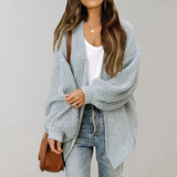 Leppa – lässig gestrickte damen-strickjacke – Grau