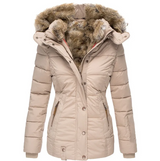 Lavinia - stilvoller, gepolsterter, schützender damen-wintermantel – Beige