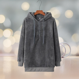 Ysabeau - fleece-pullover mit kapuze für frauen – Dunkelgrau