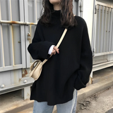 Steina | warmer rollkragenpullover – Schwarz