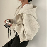 Jona | damen-winterpullover mit reißverschluss – lässiger, übergroßer stil – Beige