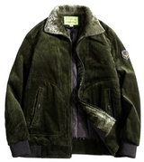 Brovade - stylische winter-cordjacke für herren – Armeegrün