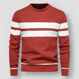 Kuscheliger gestreifter strickpullover für herren – Rot