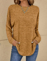 Audrey - lässiger pullover mit textur – Khaki