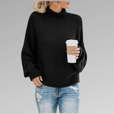Klassischer strickpullover mit kragen – Schwarz