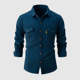 Laurens - trendy blouse voor heren – Blau