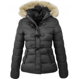 Marinda – retro-steppjacke für damen – Schwarz
