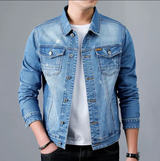 Bertrand - vintage gewaschene herrenjacke – Hellblau
