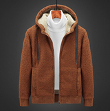 Warm gefütterter herren-hoodie mit reißverschluss – Braun