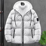 Ole – warm wattierte herrenjacke mit kapuze – Weiß