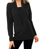 Aniek | einzigartiger strickpullover mit v-ausschnitt – Schwarz