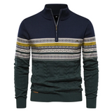 Ruzeva - hochwertiger pullover mit retromuster – Marineblau