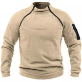 Taktischer fleecepullover für herren mit reibverschlusstaschen – Khaki