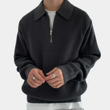 Bequemer, lockerer pullover für herren – Schwarz