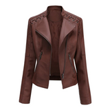 Marie – stylische Lederjacke – Koffie