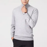 Deep Knife - eleganterer rollkragenpullover für herren - klassischerer rippenpullover – Grau
