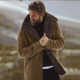 Warmer mantel mit pelzkragen - gerwin – Braun