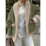 Snaedis - damen wintermantel mit kragen – Moos