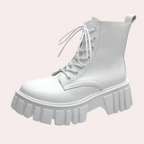 Venetia – damen-schnürstiefel mit robuster sohle – Weiß