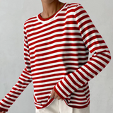 Gestreiftes langarmshirt von nachsommer – Rot