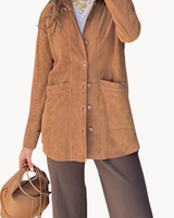 Lily | luxus-blazer aus kamel-wildleder für damen – Kamel
