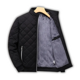Wattierte herrenjacke mit fleecefutter – Schwarz