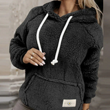 Stefania - gemütlicher, entspannter damen-teddypullover – Schwarz